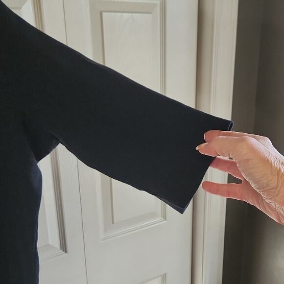 Quacker Factory Womens Black Top Size 2X Sequins 3/4 Sleeve Academia Neutral - Picture 3 of 11